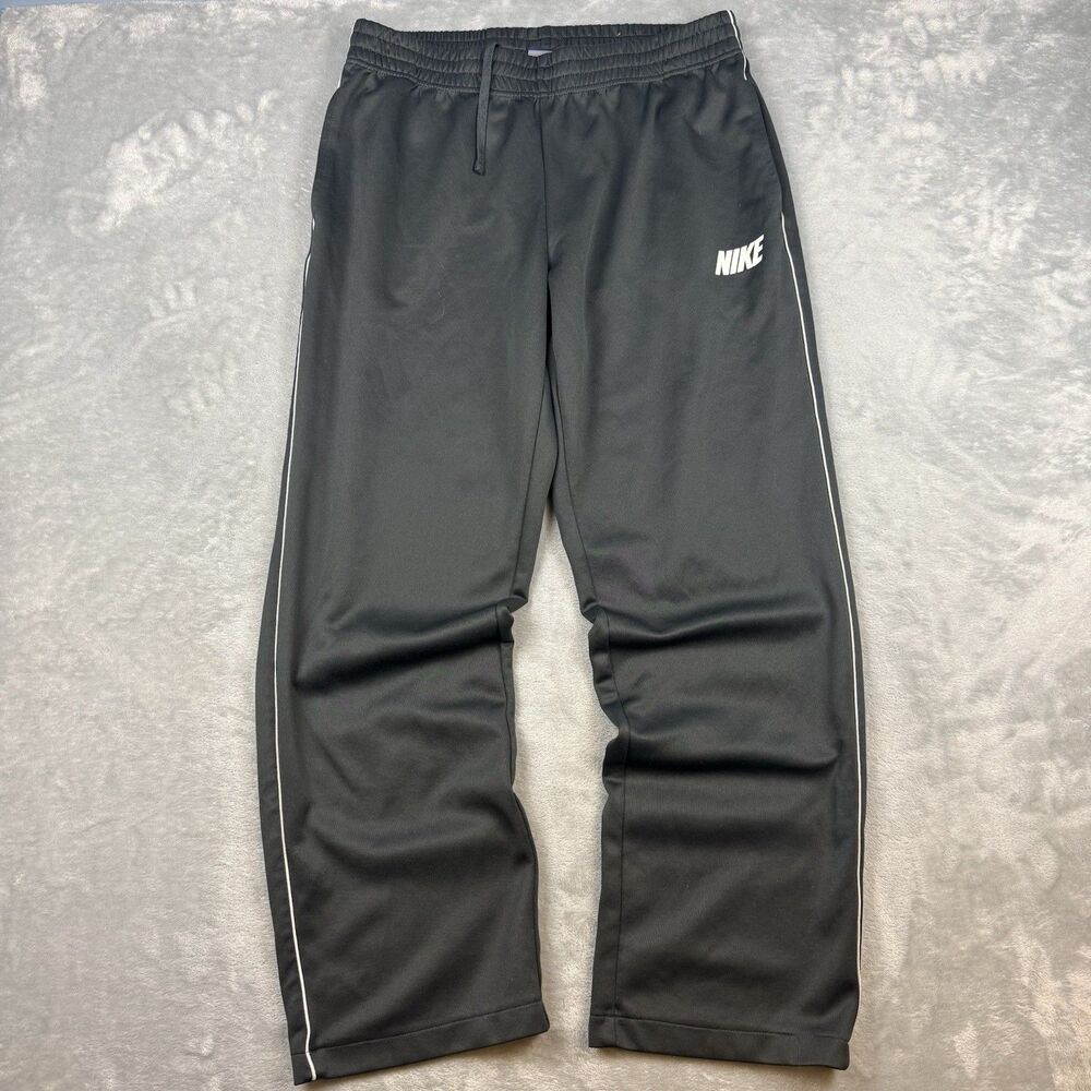 Nike Black Track Pants XL Athletic Wide Legs Swoosh Training Soccer Y2K